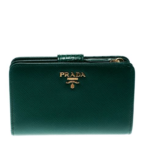 green prada saffiano wallet|Prada saffiano wallet dupe.